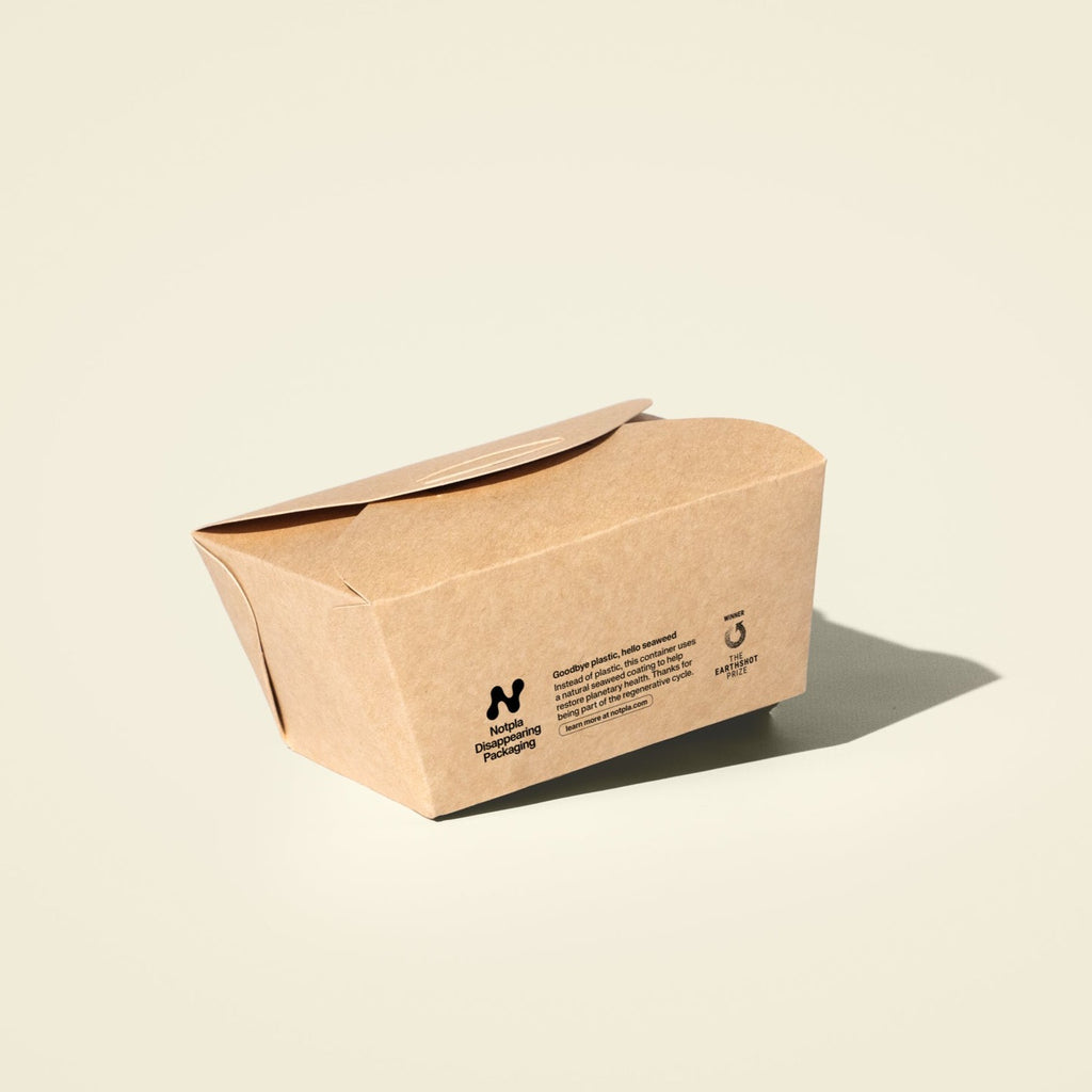 NOTPLA Small takeaway box - with seaweed coating – Notpla Packaging